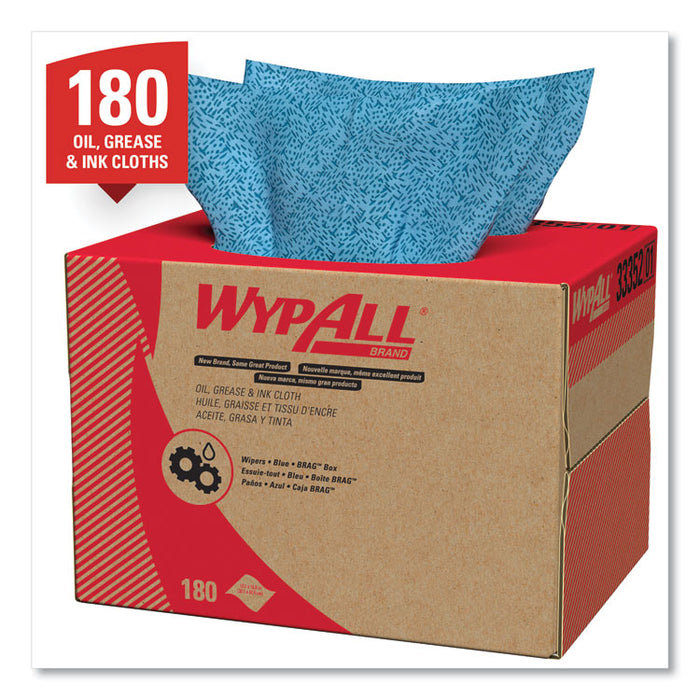 Power Clean Oil, Grease and Ink Cloths, BRAG Box, 12.1 x 16.8, Blue, 180/Box