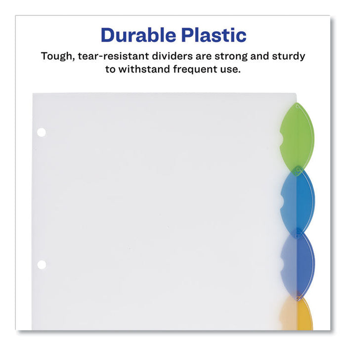 Insertable Style Edge Tab Plastic Dividers, 5-Tab, 11 x 8.5, Translucent, 1 Set