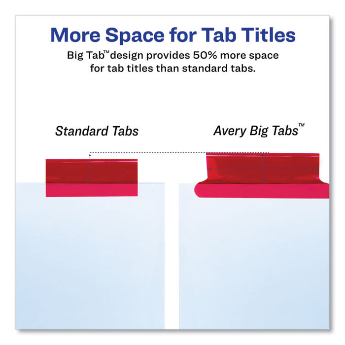 Insertable Big Tab Dividers, 8-Tab, Letter