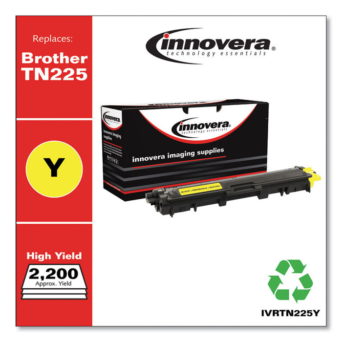Remanufactured Yellow High-Yield Toner, Replacement for TN225Y, 2,200 Page-Yield