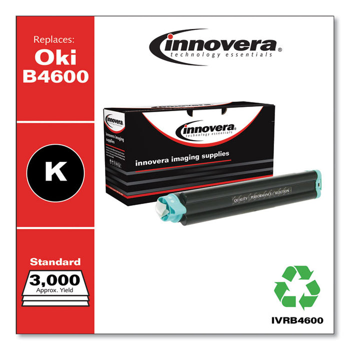 Remanufactured Black Toner Cartridge, Replacement for Oki B4600 (43502301), 3,000 Page-Yield