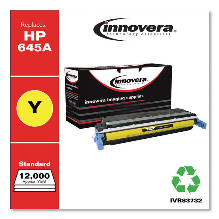 Remanufactured Yellow Toner, Replacement for 645A (C9732A), 12,000 Page-Yield