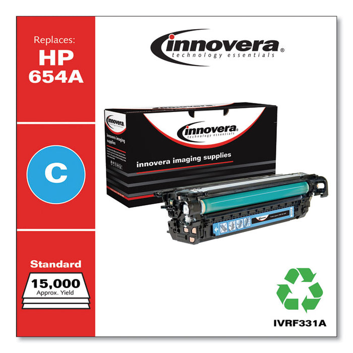 Remanufactured Cyan Toner, Replacement for 654A (CF331A), 15,000 Page-Yield