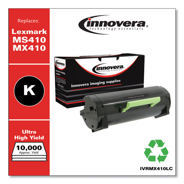 Remanufactured Black Toner Cartridge, Replacement for Lexmark MS/MX410 (50F0UA0; 50F1U00; 60F0XA0; 60F1X00), 10,000 Page-Yld