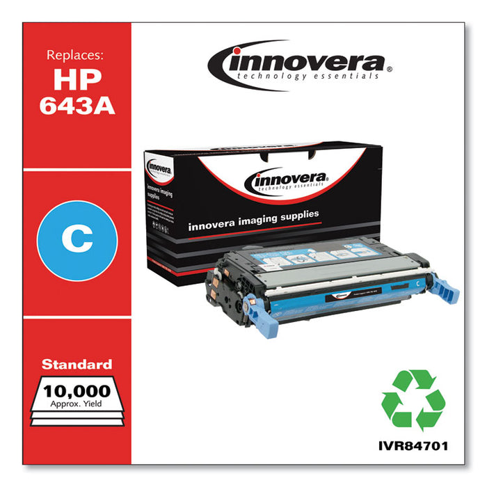 Remanufactured Cyan Toner Cartridge, Replacement for HP 643A (Q5951A), 10,000 Page-Yield