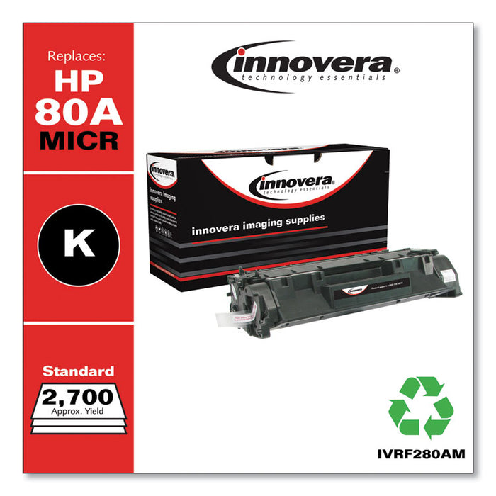 Remanufactured Black MICR Toner Cartridge, Replacement for HP 80AM (CF280AM), 2,700 Page-Yield