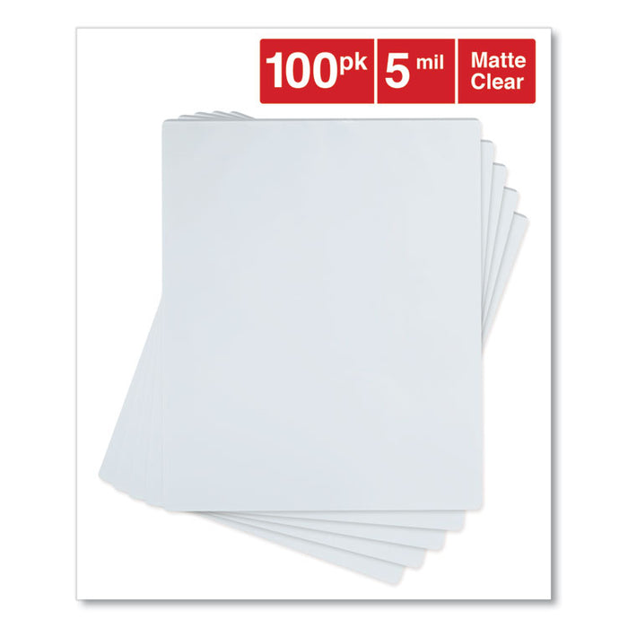 Laminating Pouches, 5 mil, 9" x 11.5", Matte Clear, 100/Pack