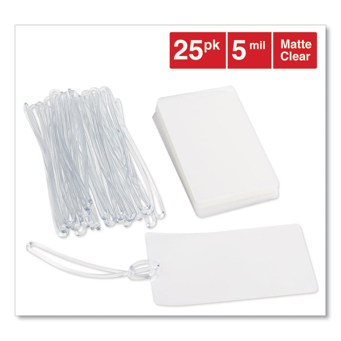 Laminating Pouches, 5 mil, 2.5" x 4.25", Matte Clear, 25/Pack