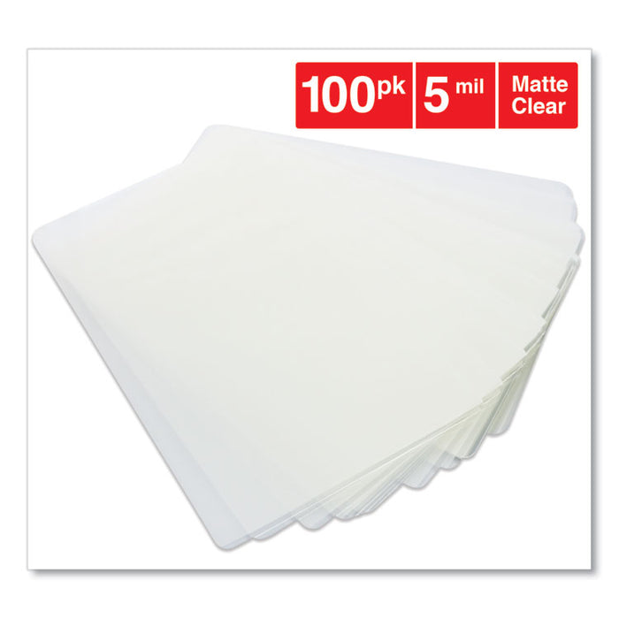 Laminating Pouches, 5 mil, 3.75" x 2.25", Matte Clear, 100/Box