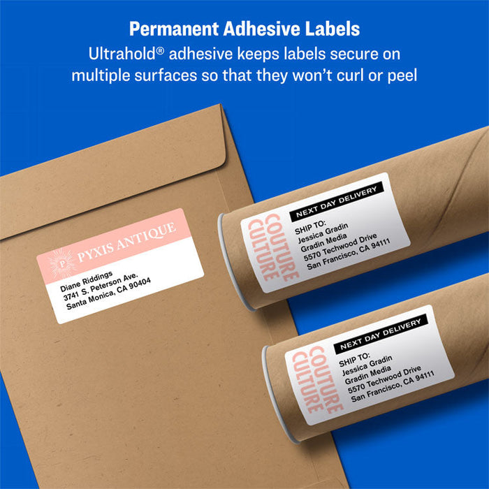 Shipping Labels w/ TrueBlock Technology, Inkjet Printers, 2 x 4, White, 10/Sheet, 100 Sheets/Box