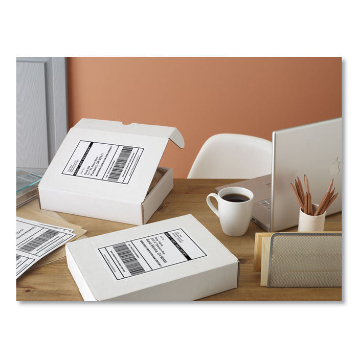 Shipping Labels w/ TrueBlock Technology, Inkjet Printers, 5.5 x 8.5, White, 2/Sheet, 25 Sheets/Pack