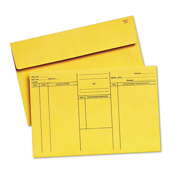 Attorney's Envelope/Transport Case File, Cheese Blade Flap, Fold-Over Closure, 10 x 14.75, Cameo Buff, 100/Box