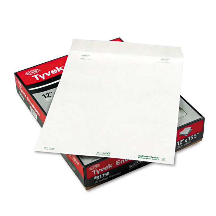 Catalog Mailers, DuPont Tyvek, #15 1/2, Cheese Blade Flap, Redi-Strip Closure, 12 x 16, White, 100/Box