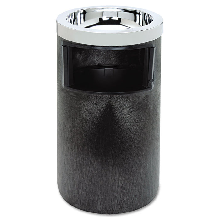 Smoking Urn with Ashtray and Metal Liner, 2 gal, 19.5h x 12.5 dia, Black