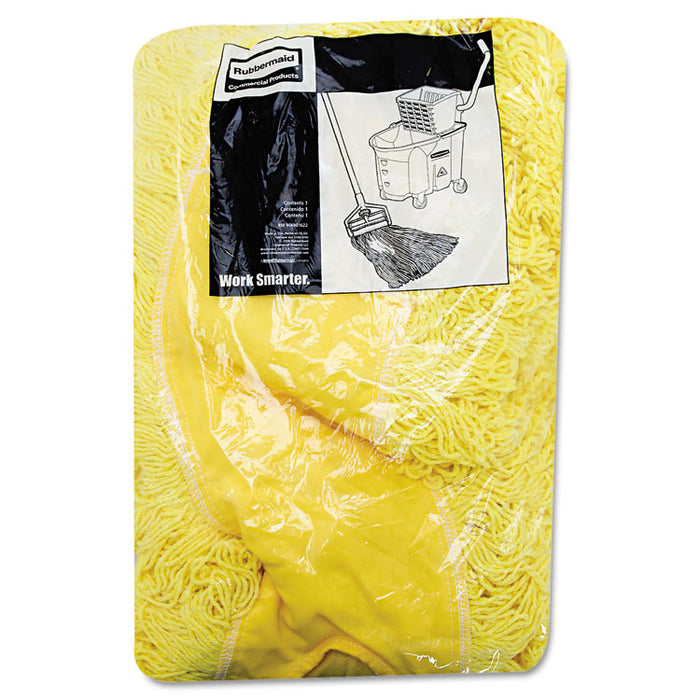 Trapper Commercial Dust Mop, Looped-end Launderable, 5" x 36", Yellow