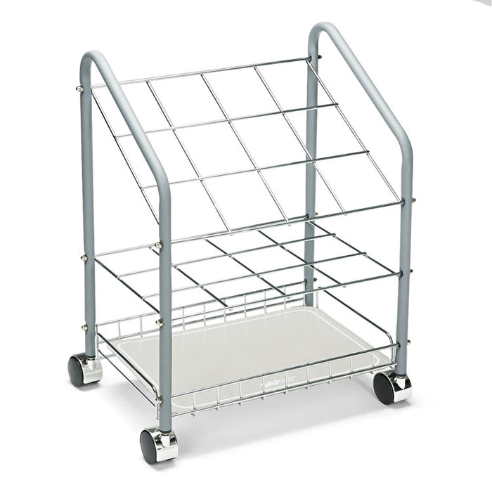 Wire Roll/Files, 12 Compartments, 18w x 12.75d x 24.5h, Gray