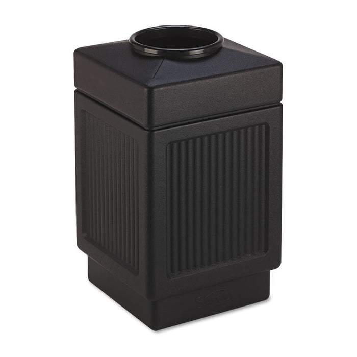 Canmeleon Top-Open Receptacle, Square, Polyethylene, 38 gal, Textured Black