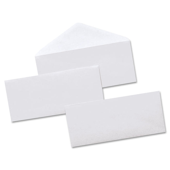 Business Envelope, #10, Commercial Flap, Gummed Closure, 4.13 x 9.5, White, 500/Box